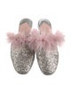 Kate Spade New York Glitter Feather Trim Mules