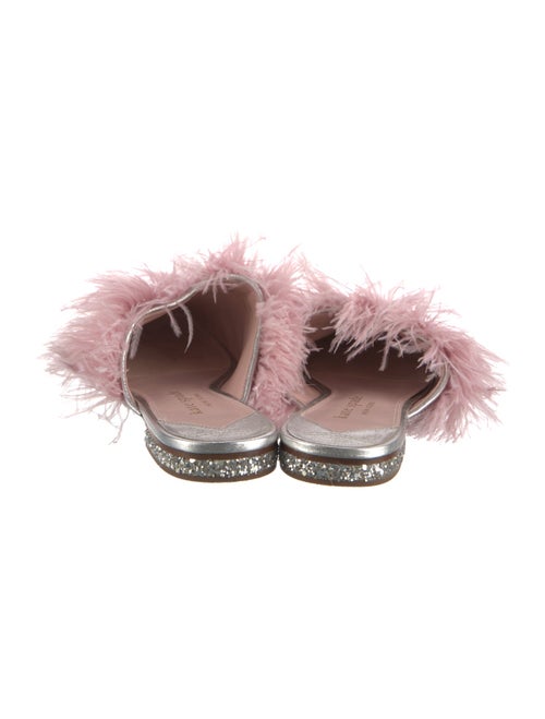 Kate Spade New York Glitter Feather Trim Mules
