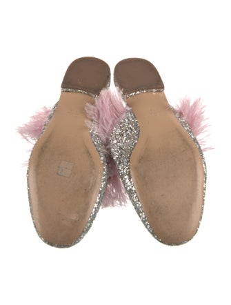 Kate Spade New York Glitter Feather Trim Mules