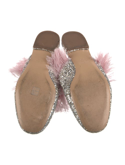 Kate Spade New York Glitter Feather Trim Mules