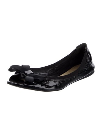 Kate Spade New York Patent Leather Bow Accents Flats