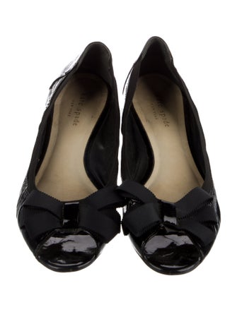 Kate Spade New York Patent Leather Bow Accents Flats