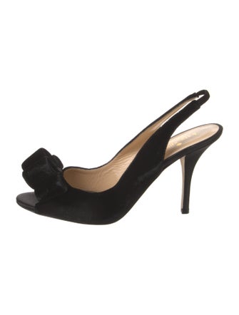 Kate Spade New York Suede Bow Accents Slingback Pumps