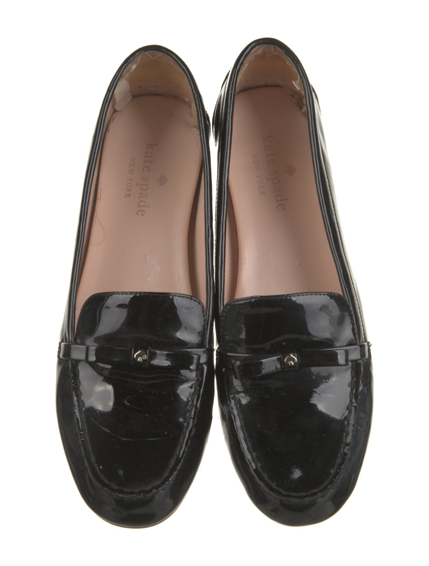 Kate Spade New York Patent Leather Bow Accents Loafers