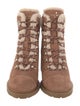 Kate Spade New York Suede Fur Trim Combat Boots