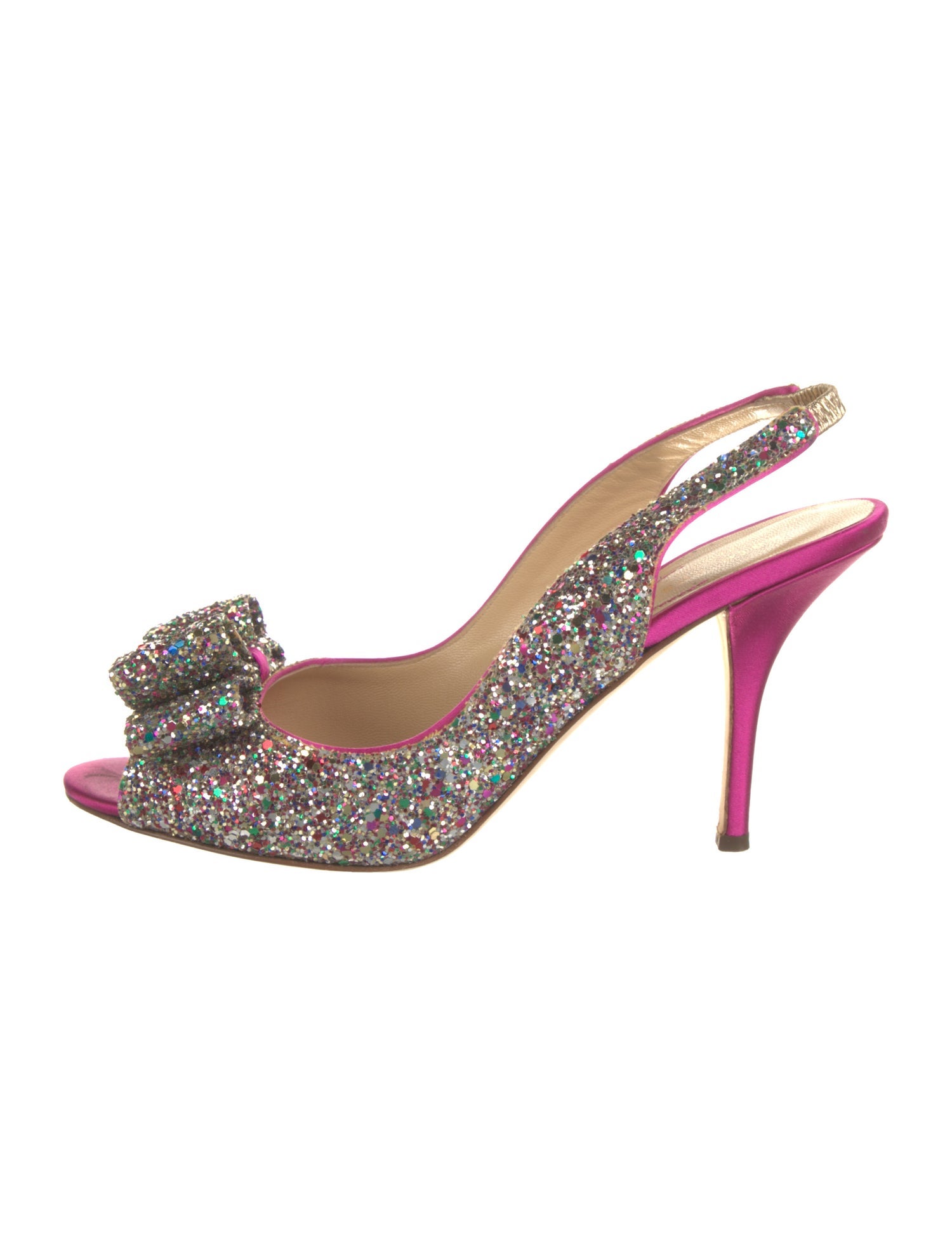 Kate Spade New York Glitter Bow Accents Slingback Sandals
