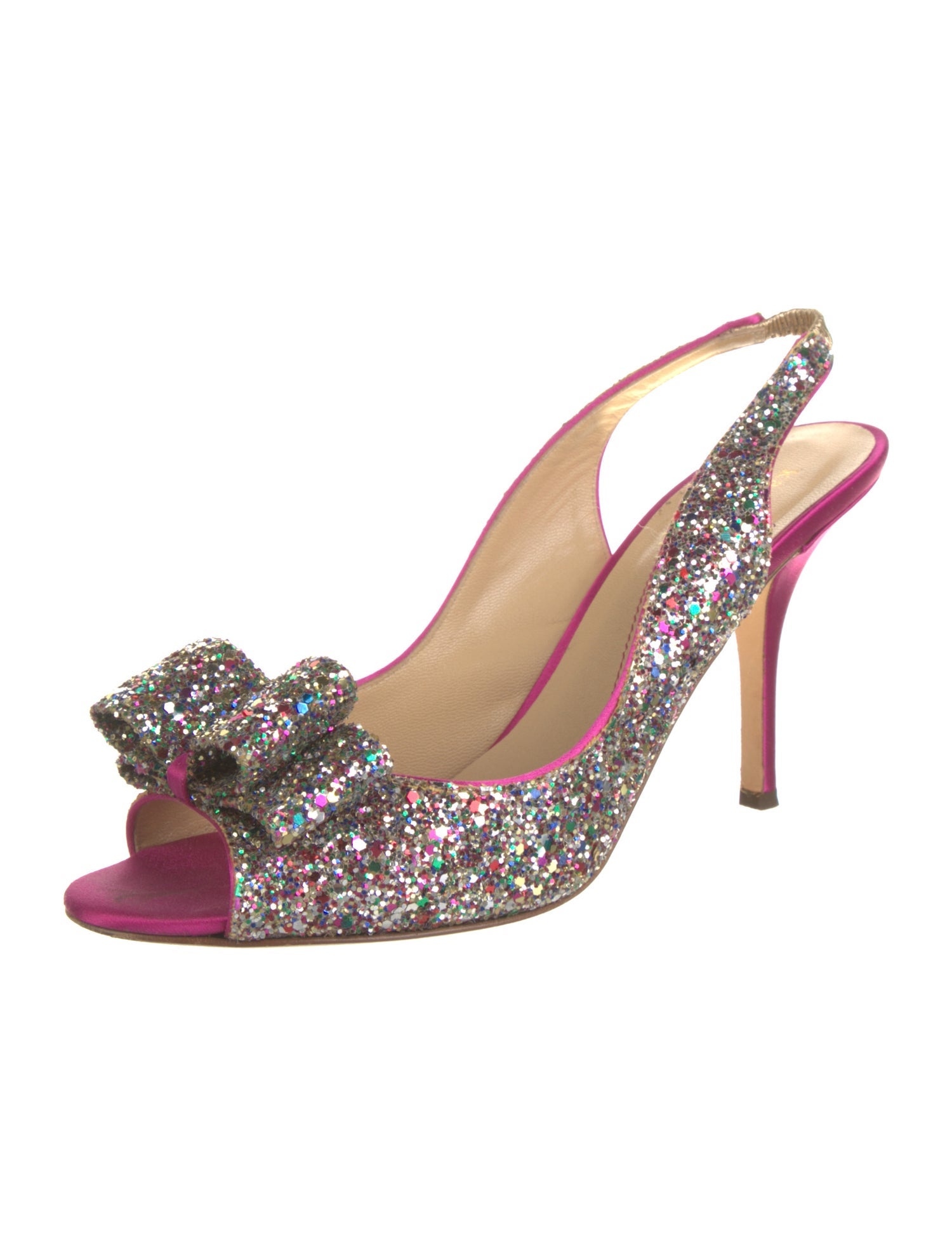 Kate Spade New York Glitter Bow Accents Slingback Sandals