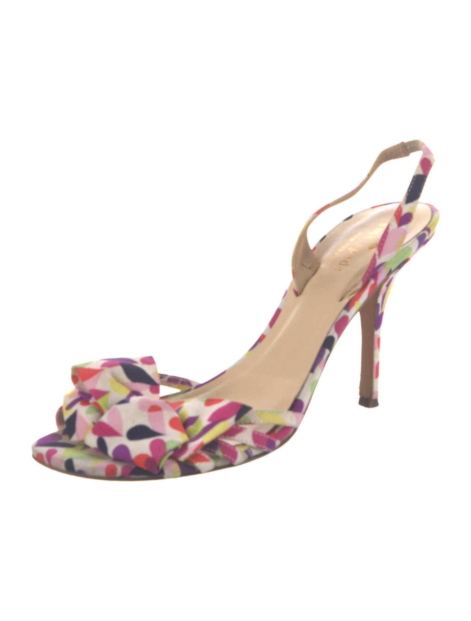 Kate Spade New York Printed Bow Accents Slingback Sandals