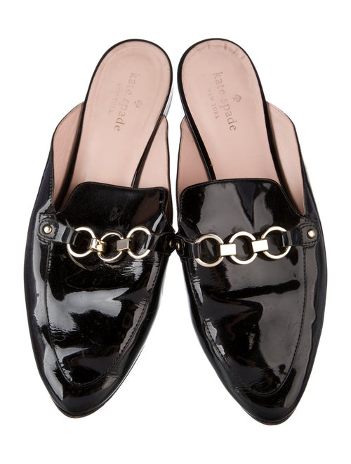 Kate Spade New York Patent Leather Chain-Link Accents Mules
