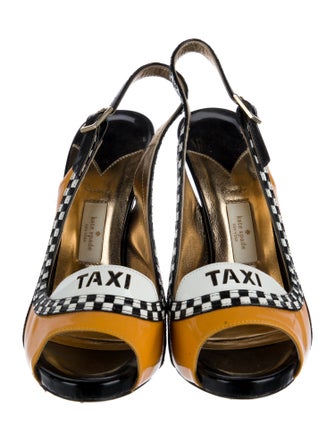 Kate Spade New York Patent Leather Printed Slingback Pumps