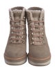 Kate Spade New York Suede Faux Fur Trim Lace-Up Boots