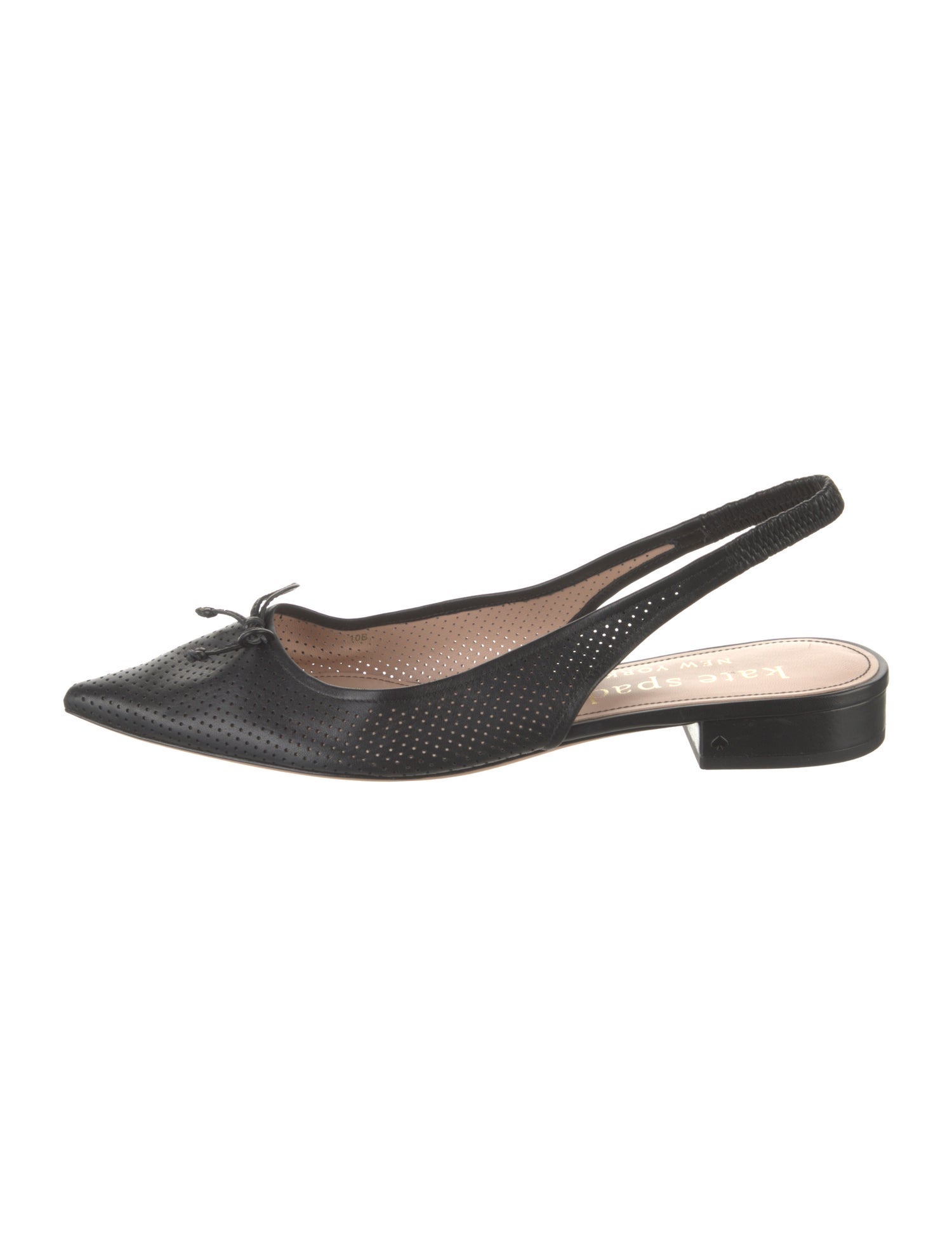Kate Spade New York Leather Bow Accents Slingback Flats