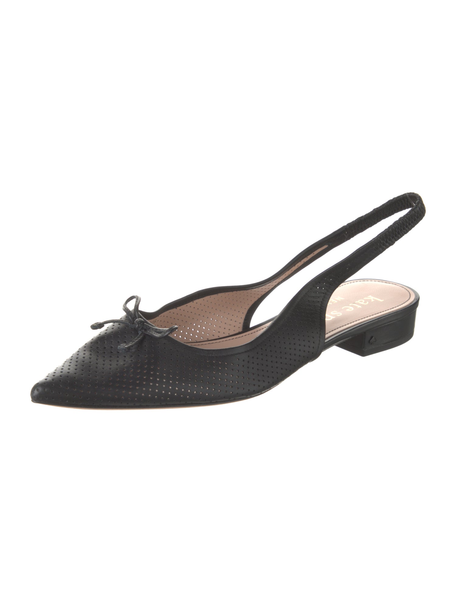 Kate Spade New York Leather Bow Accents Slingback Flats