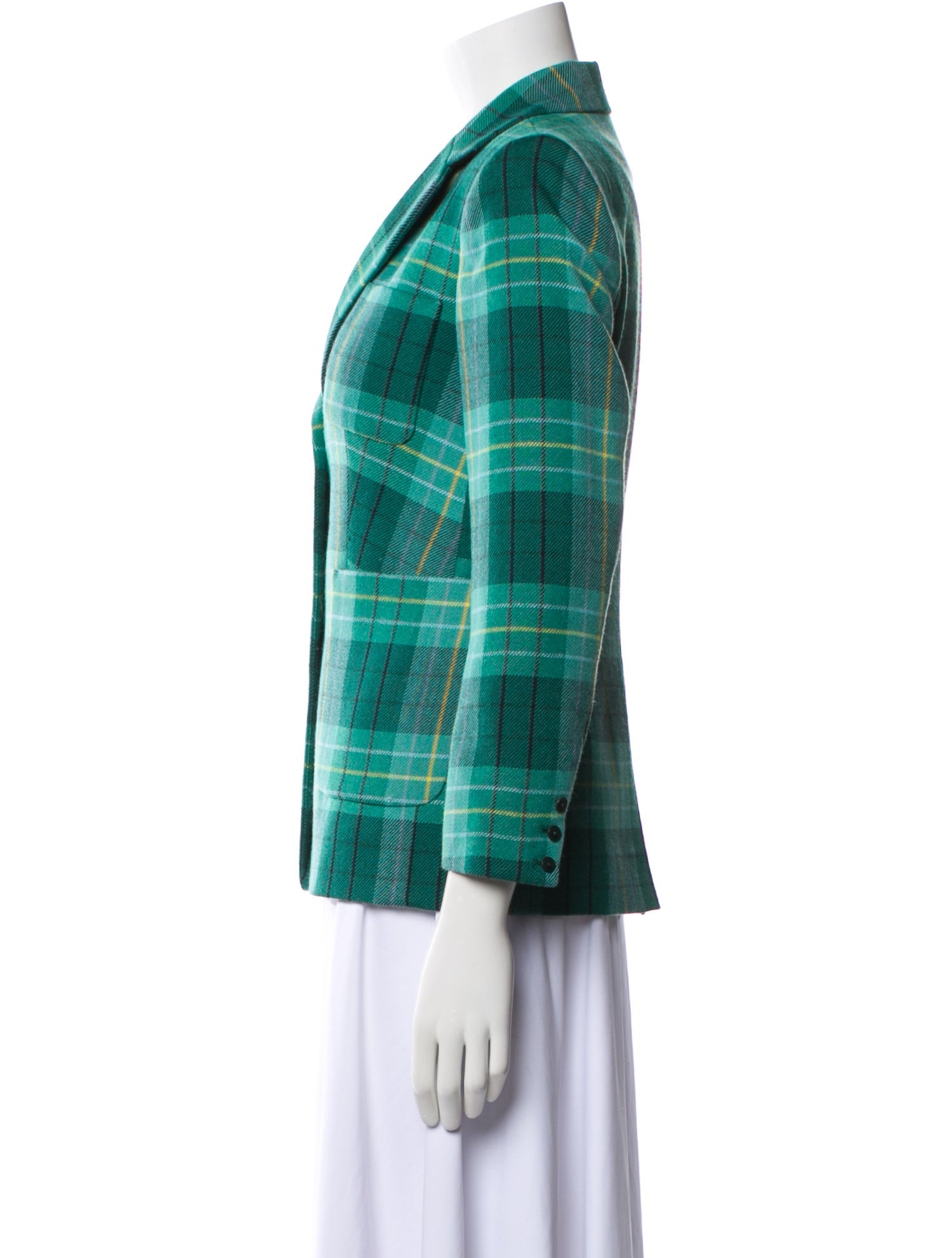 Kate Spade New York Virgin Wool Plaid Print Blazer