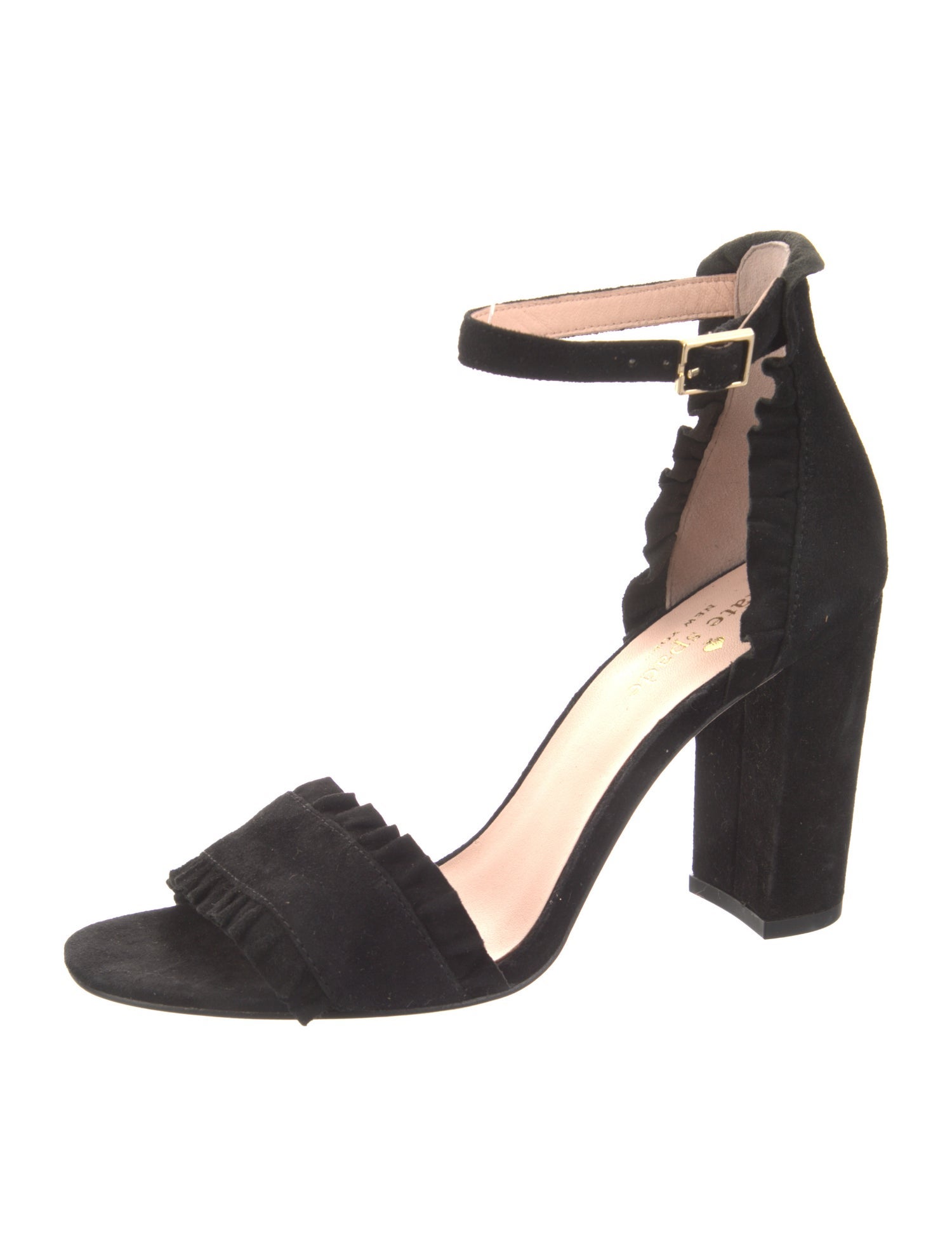 Kate Spade New York Suede Ruffle Embellishment Sandals