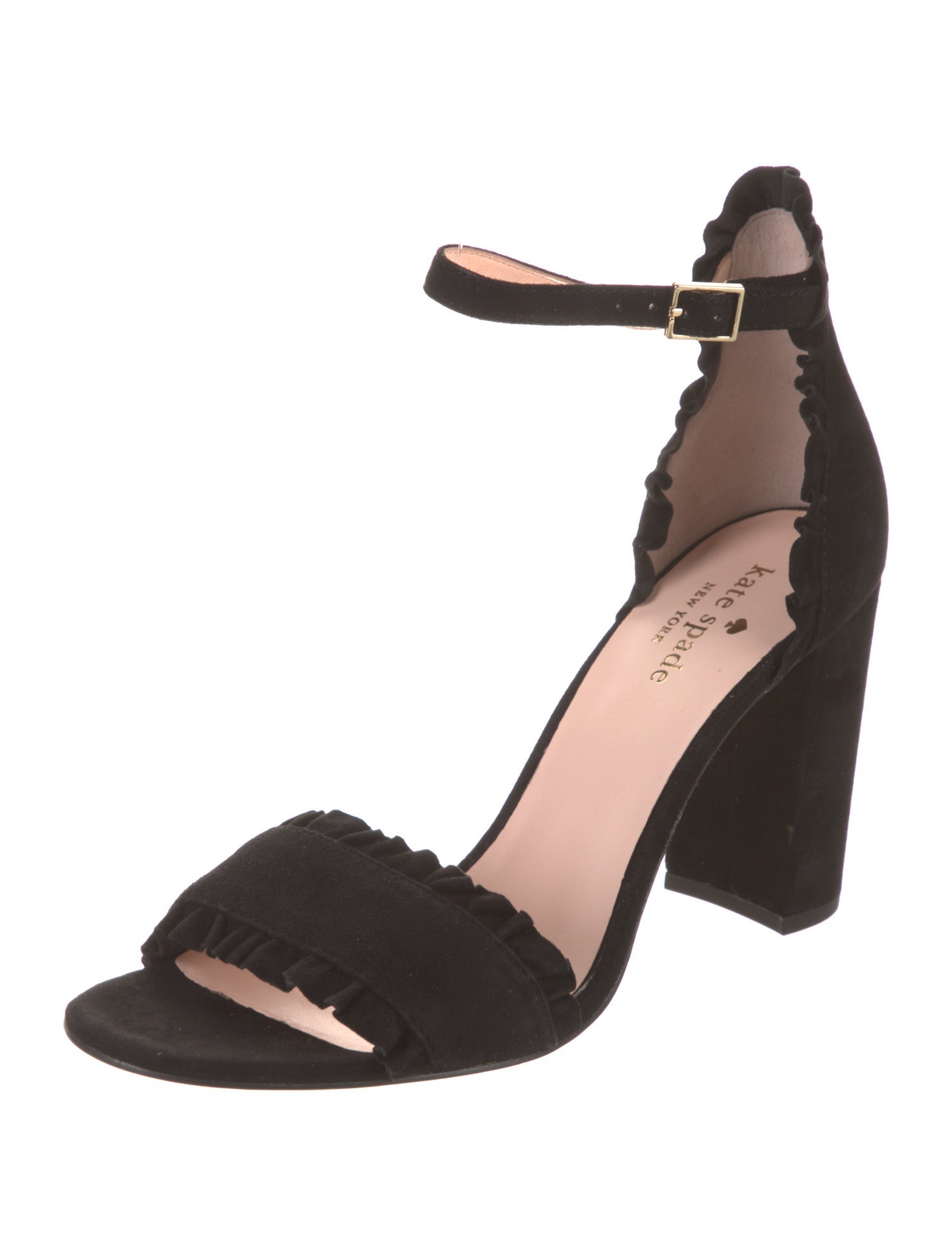 Kate Spade New York Suede Ruffle Embellishment Sandals