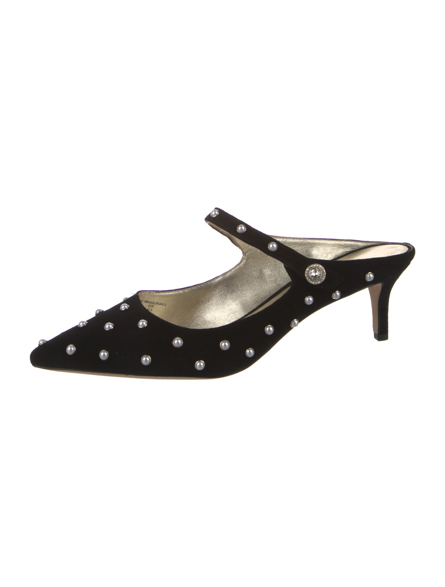 Kate Spade New York Suede Crystal Embellishments Mules