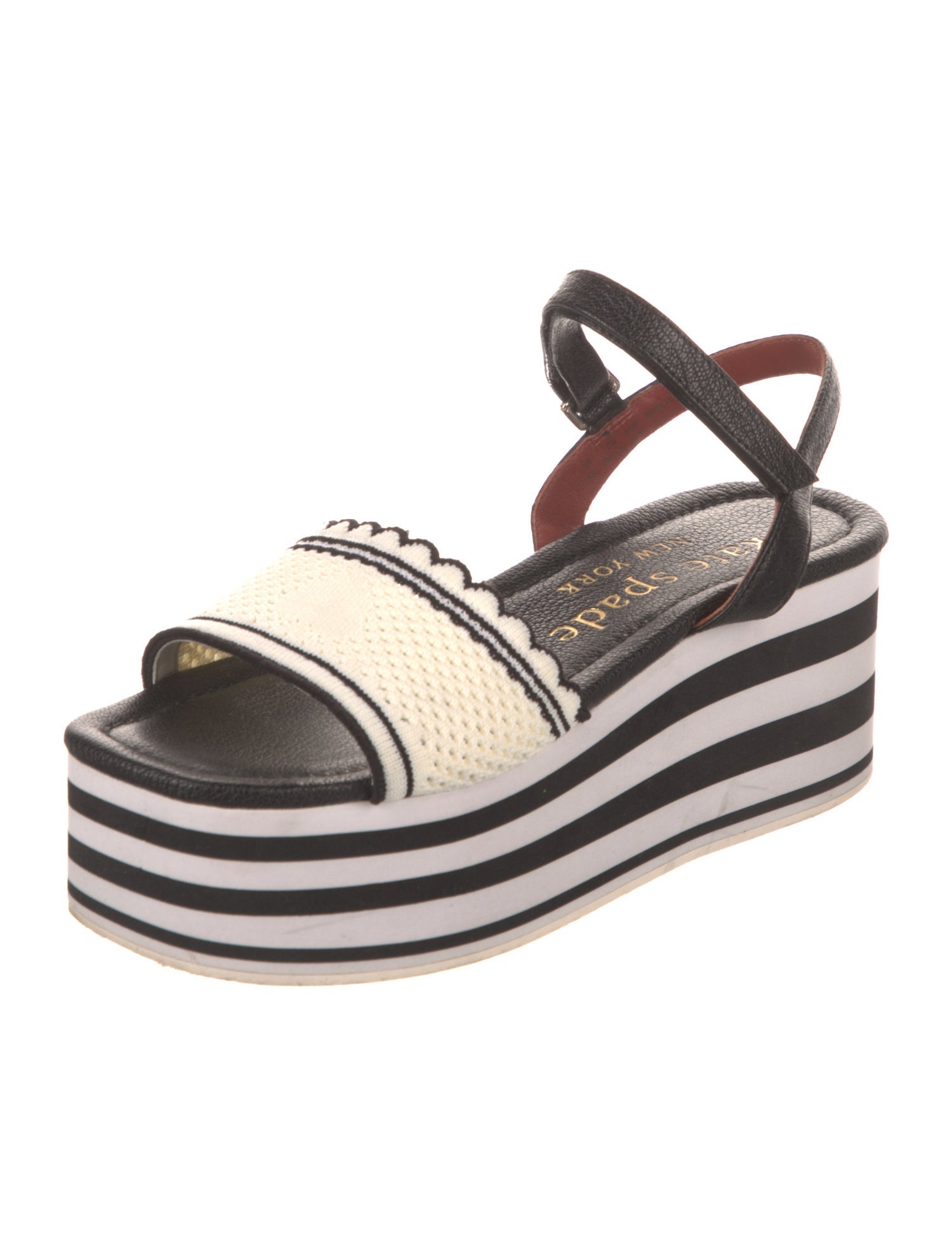 Kate Spade New York Leather Striped Slingback Sandals
