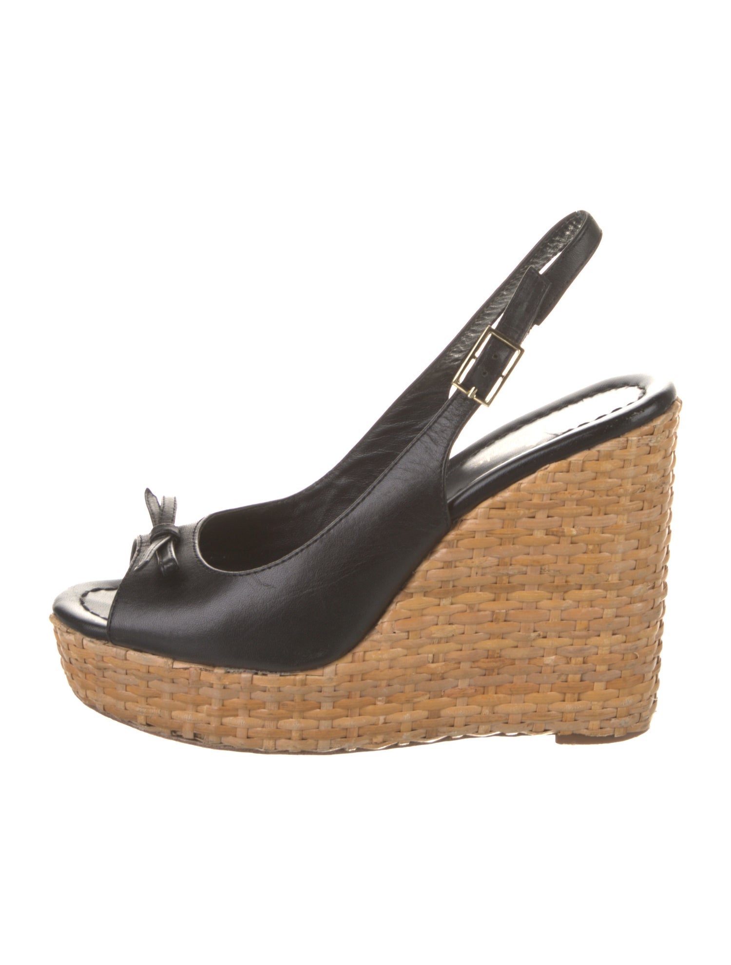 Kate Spade New York Leather Bow Accents Slingback Sandals