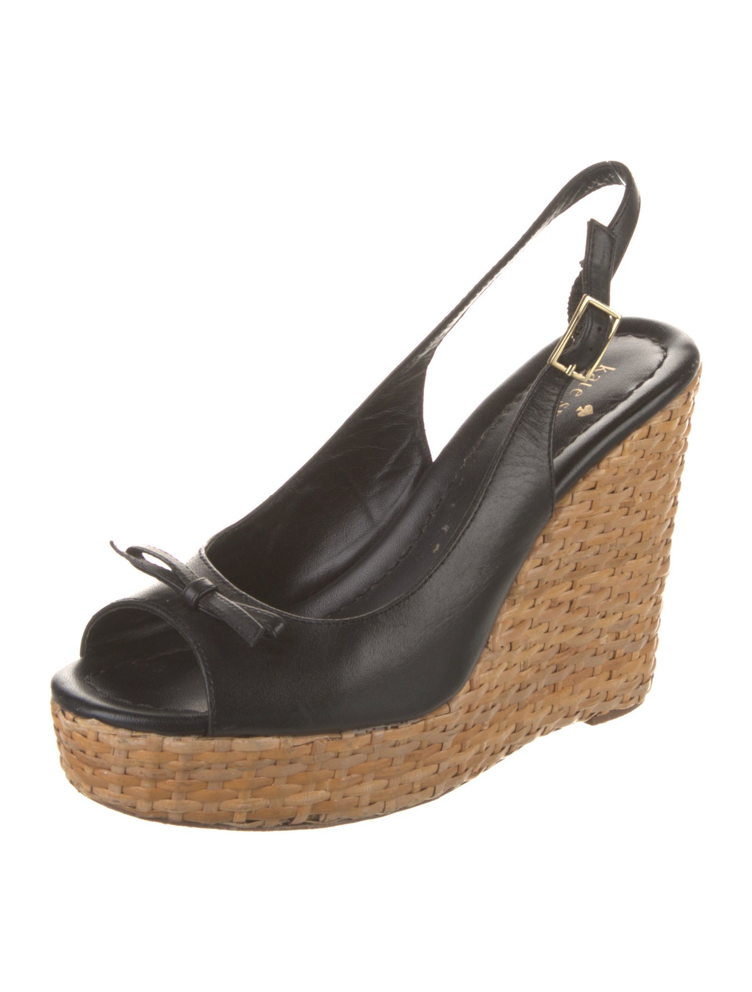 Kate Spade New York Leather Bow Accents Slingback Sandals