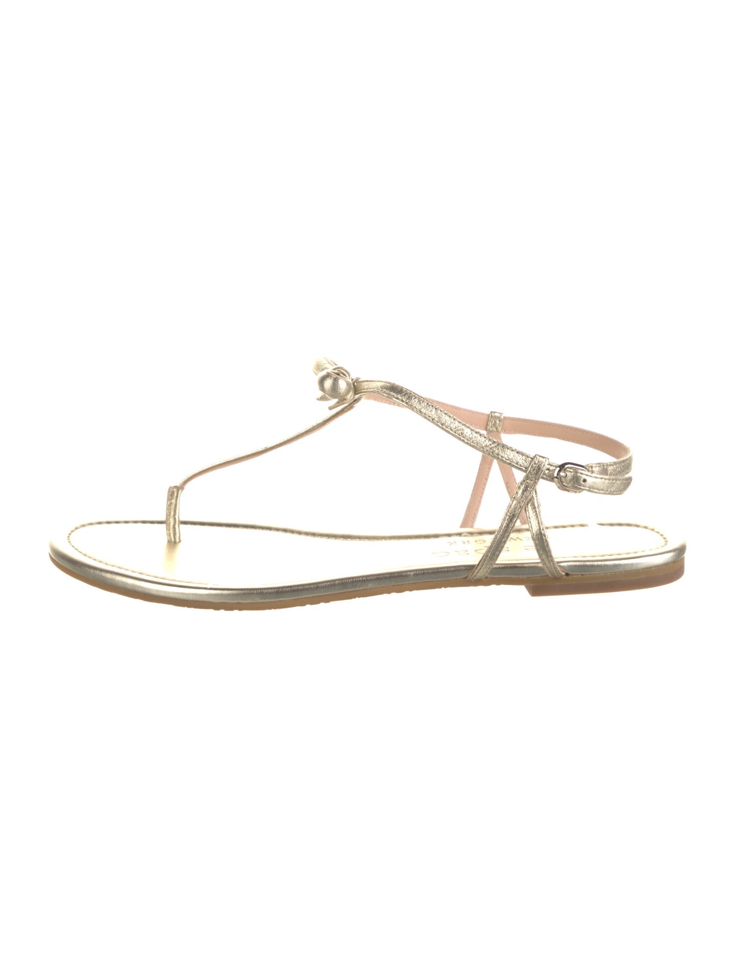 Kate Spade New York Leather Beaded Accents T-Strap Sandals