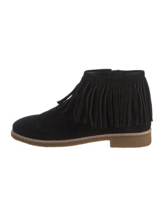 Kate Spade New York Suede Fringe Trim Accent Lace-Up Boots
