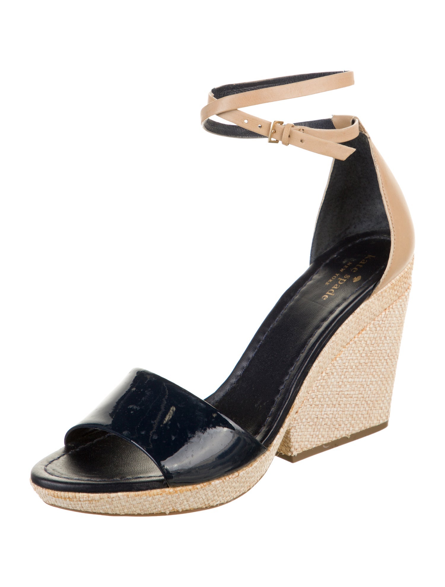 Kate Spade New York Patent Leather Colorblock Pattern Espadrilles