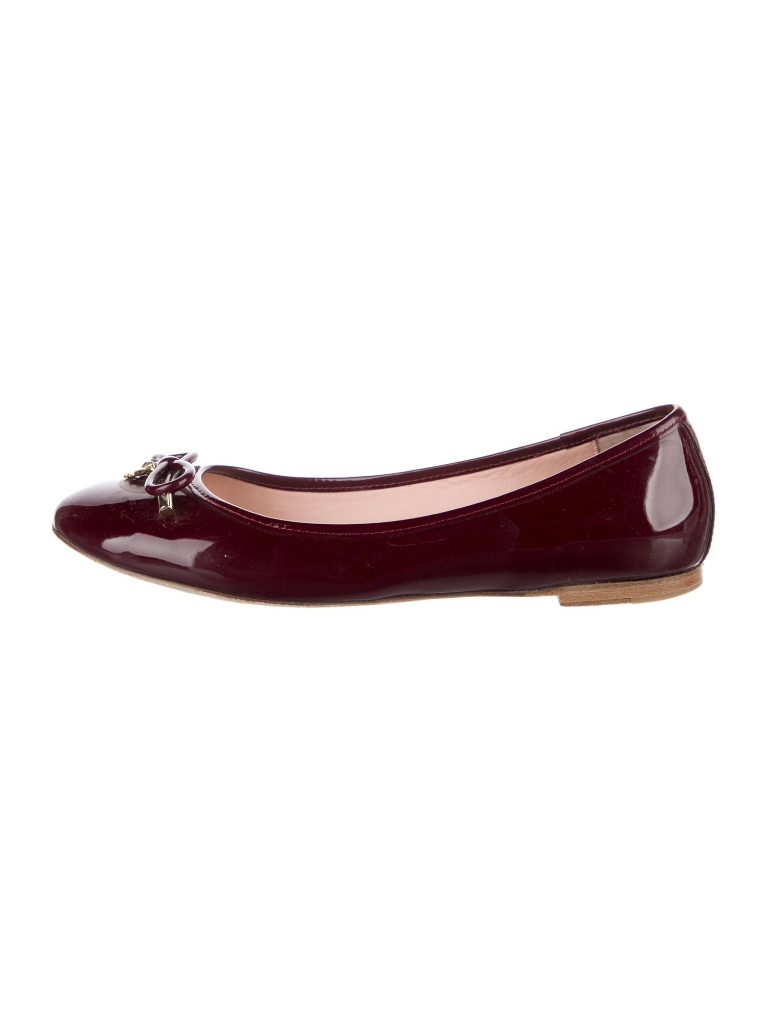 Kate Spade New York Patent Leather Bow Accents Ballet Flats