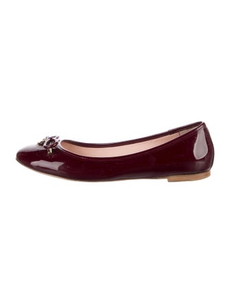 Kate Spade New York Patent Leather Bow Accents Ballet Flats