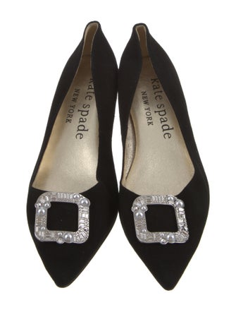 Kate Spade New York Suede Crystal Embellishments Flats