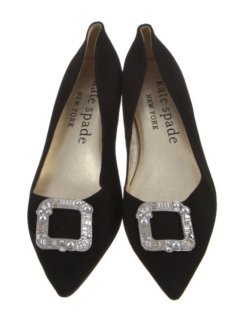 Kate Spade New York Suede Crystal Embellishments Flats