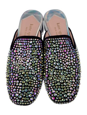 Kate Spade New York Suede Crystal Embellishments Mules