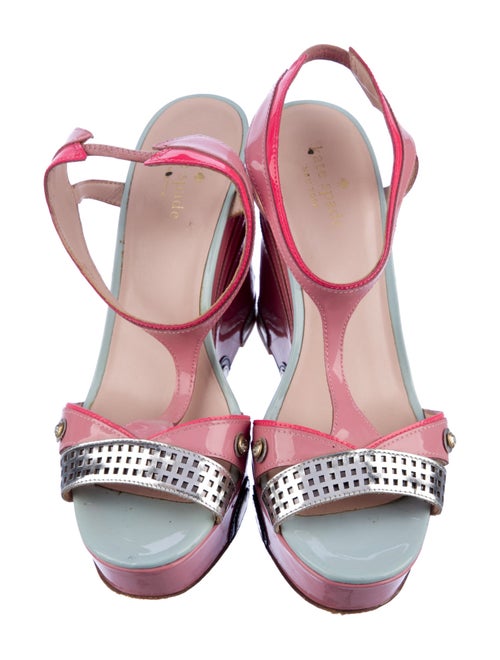 Kate Spade New York Patent Leather Printed T-Strap Sandals