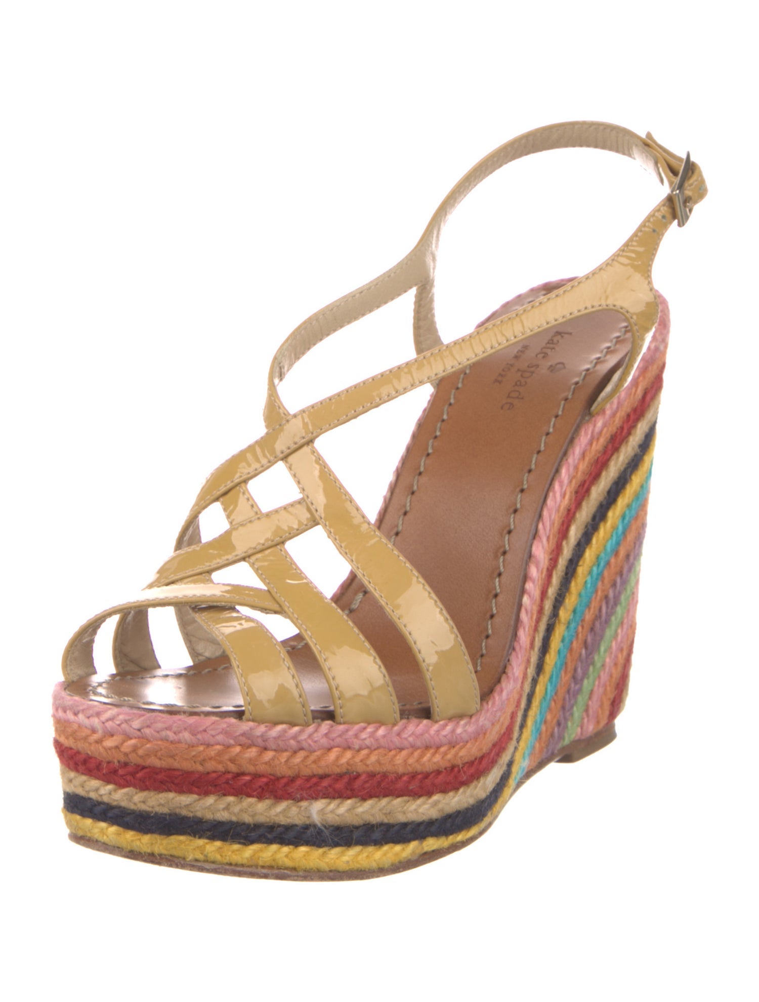 Kate Spade New York Patent Leather Braided Accents Espadrilles