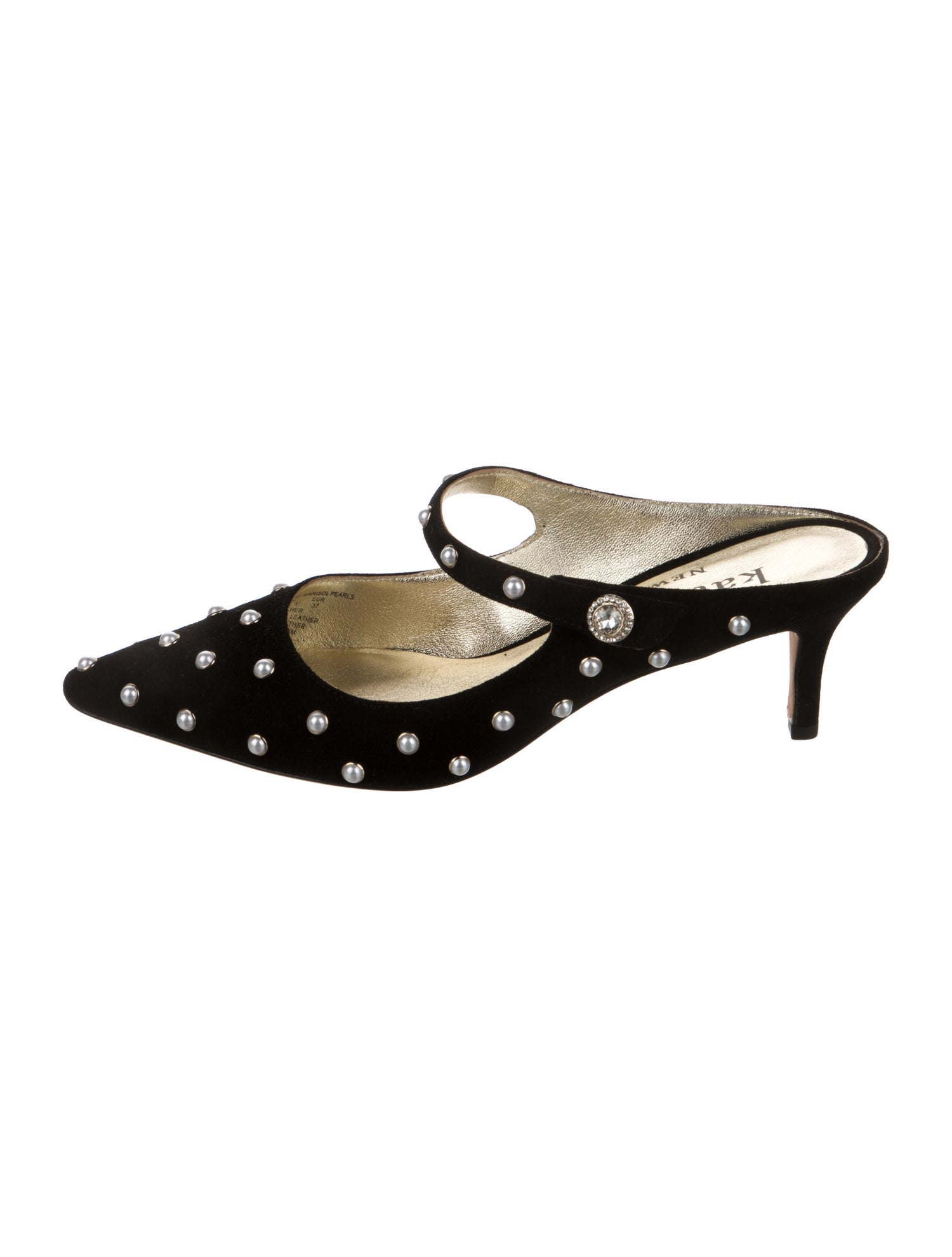 Kate Spade New York Suede Crystal Embellishments Mules