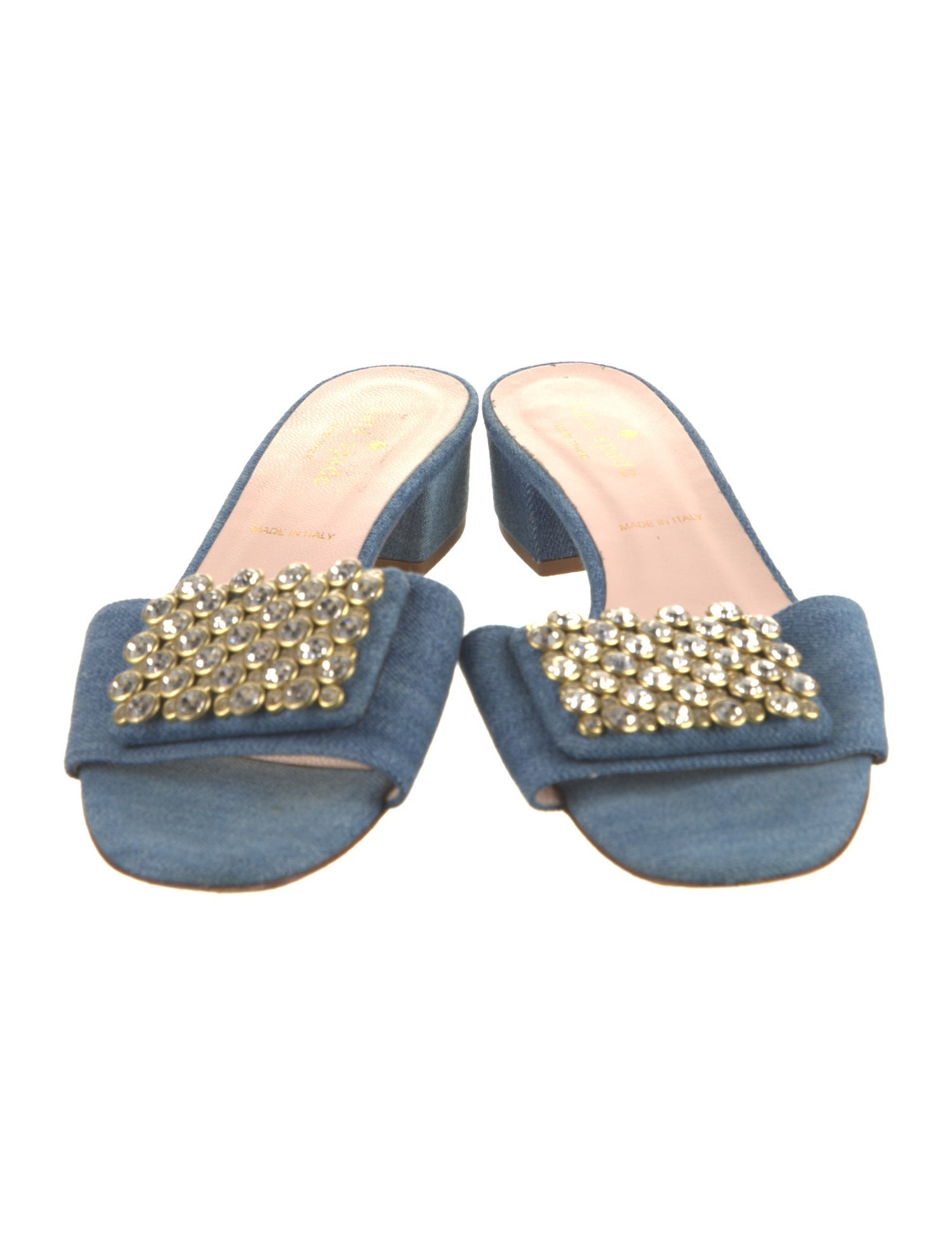 Kate Spade New York Denim Crystal Embellishments Sandals