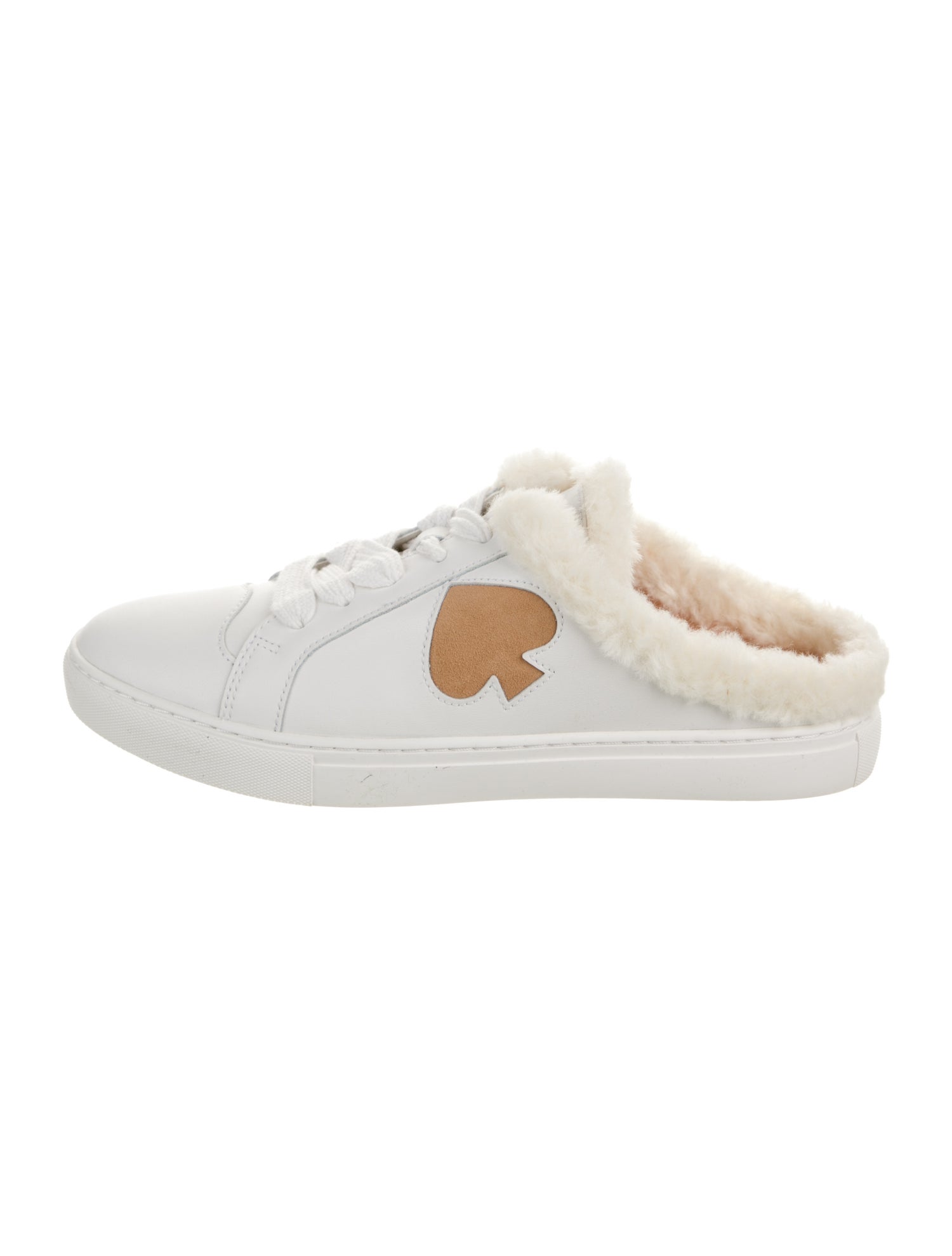 Kate Spade New York Leather Fur Trim Sneakers