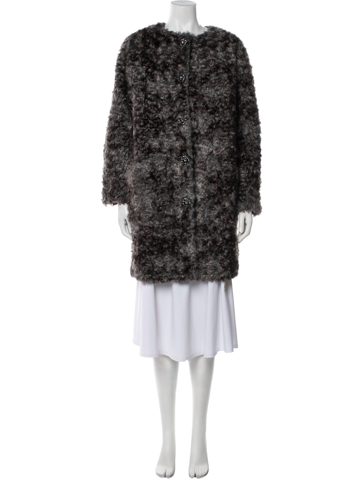 Kate Spade New York Faux Fur Printed Coat