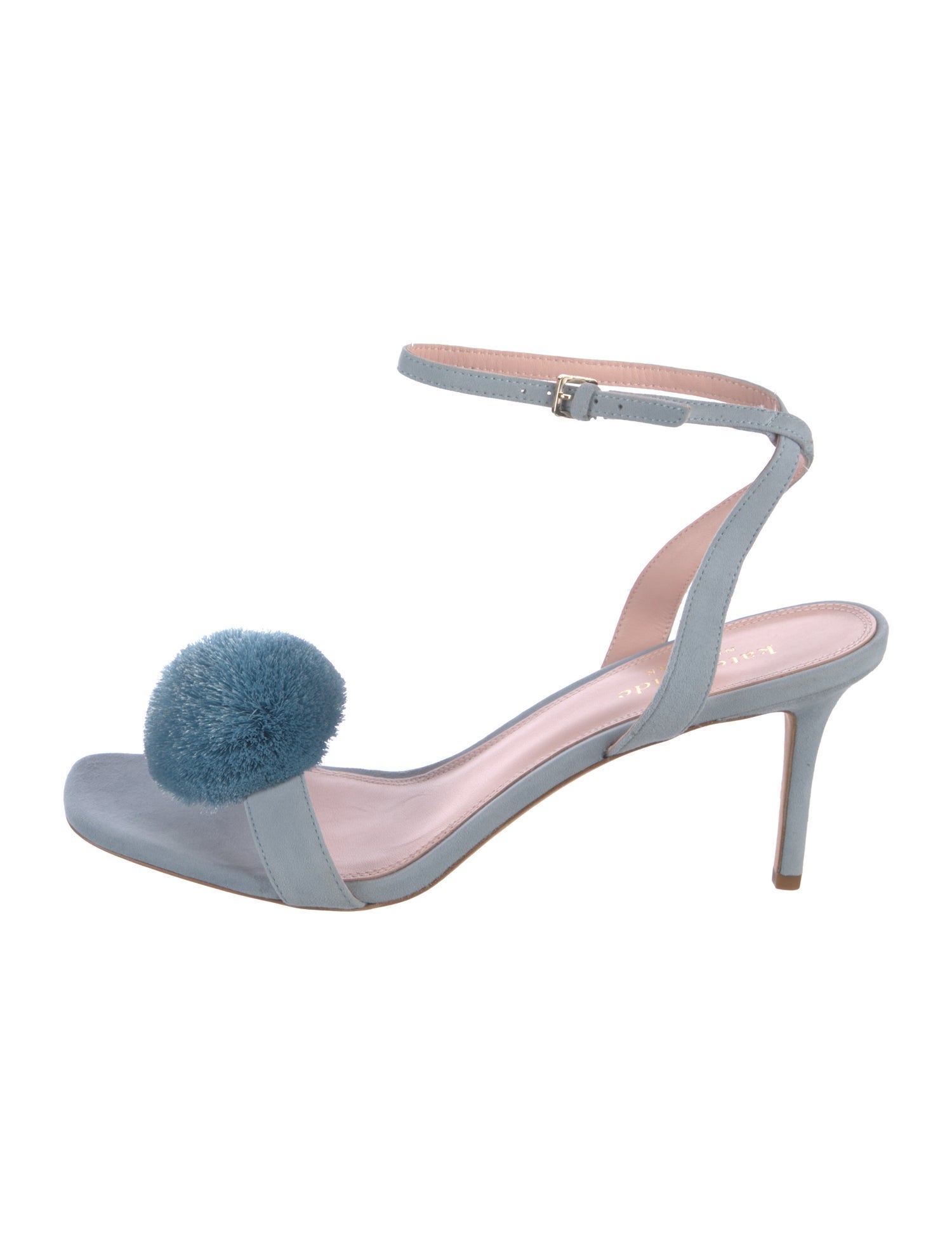 Kate Spade New York Suede Pom-Pom Embellishments Sandals