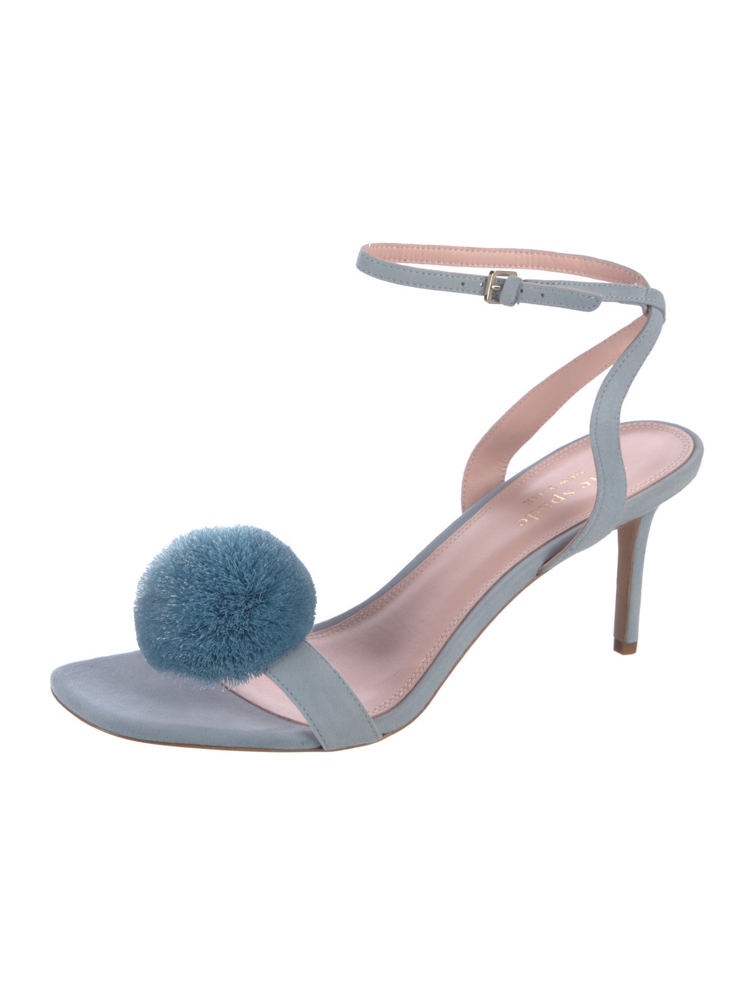 Kate Spade New York Suede Pom-Pom Embellishments Sandals