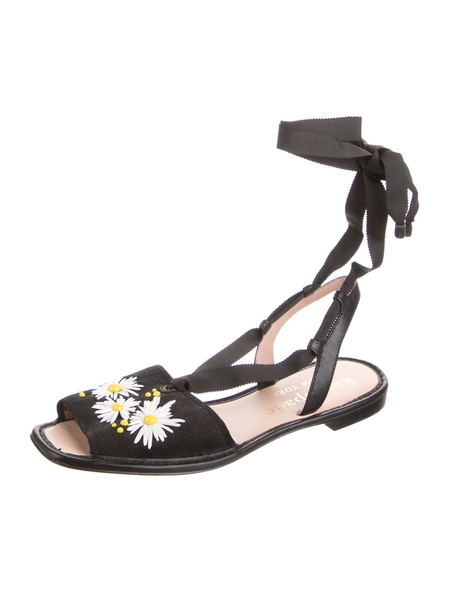 Kate Spade New York Canvas Embroidered Accent Gladiator Sandals