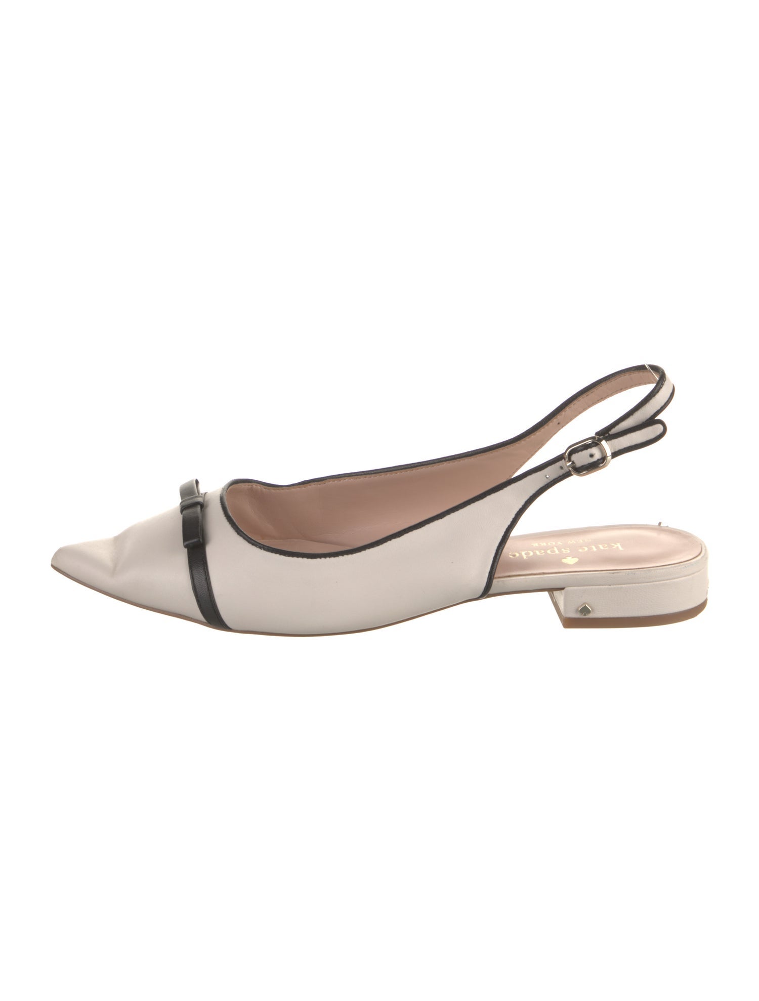 Kate Spade New York Leather Bow Accents Slingback Flats