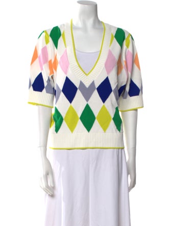 Kate Spade New York Printed V-Neck Sweater