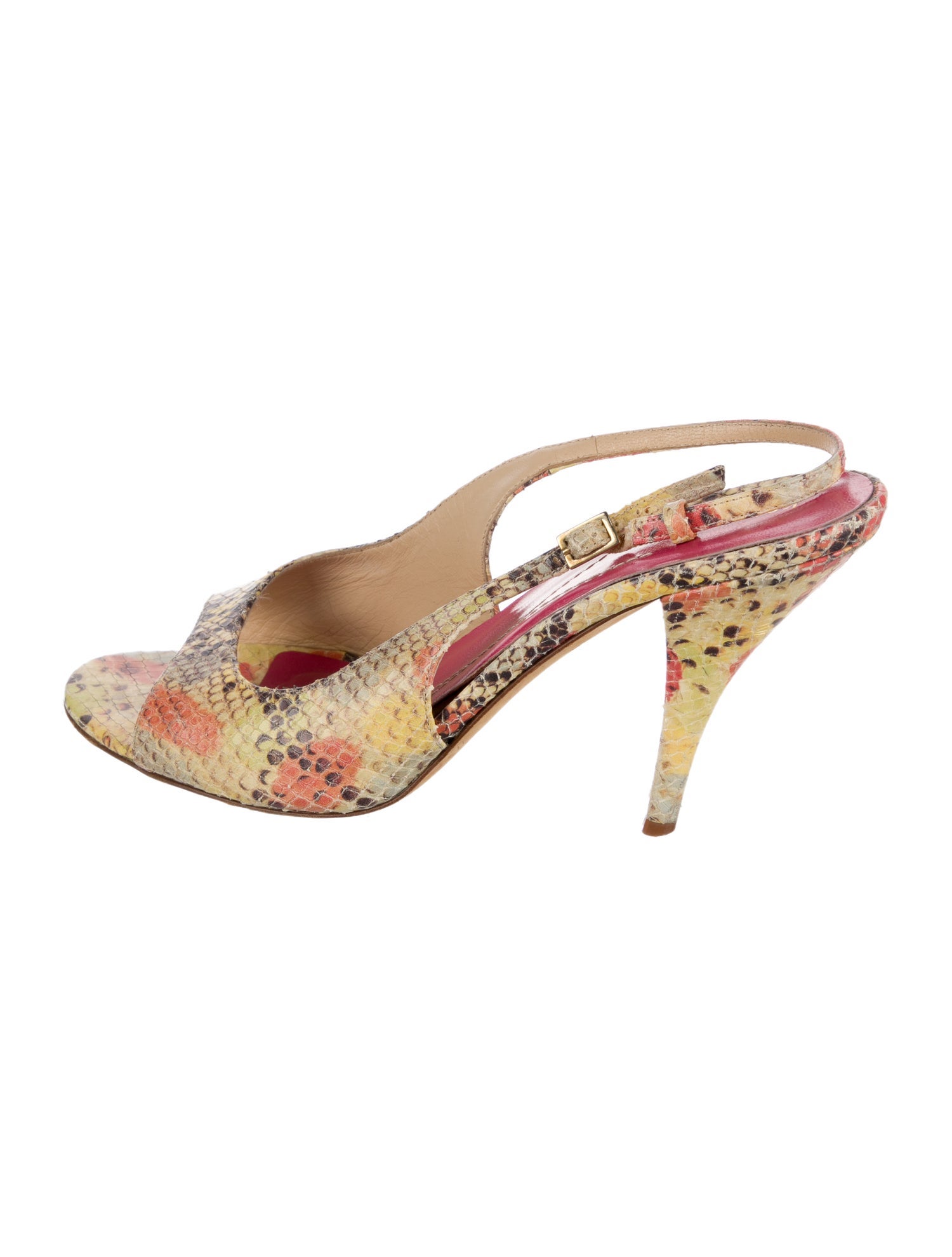 Kate Spade New York Leather Animal Print Slingback Sandals