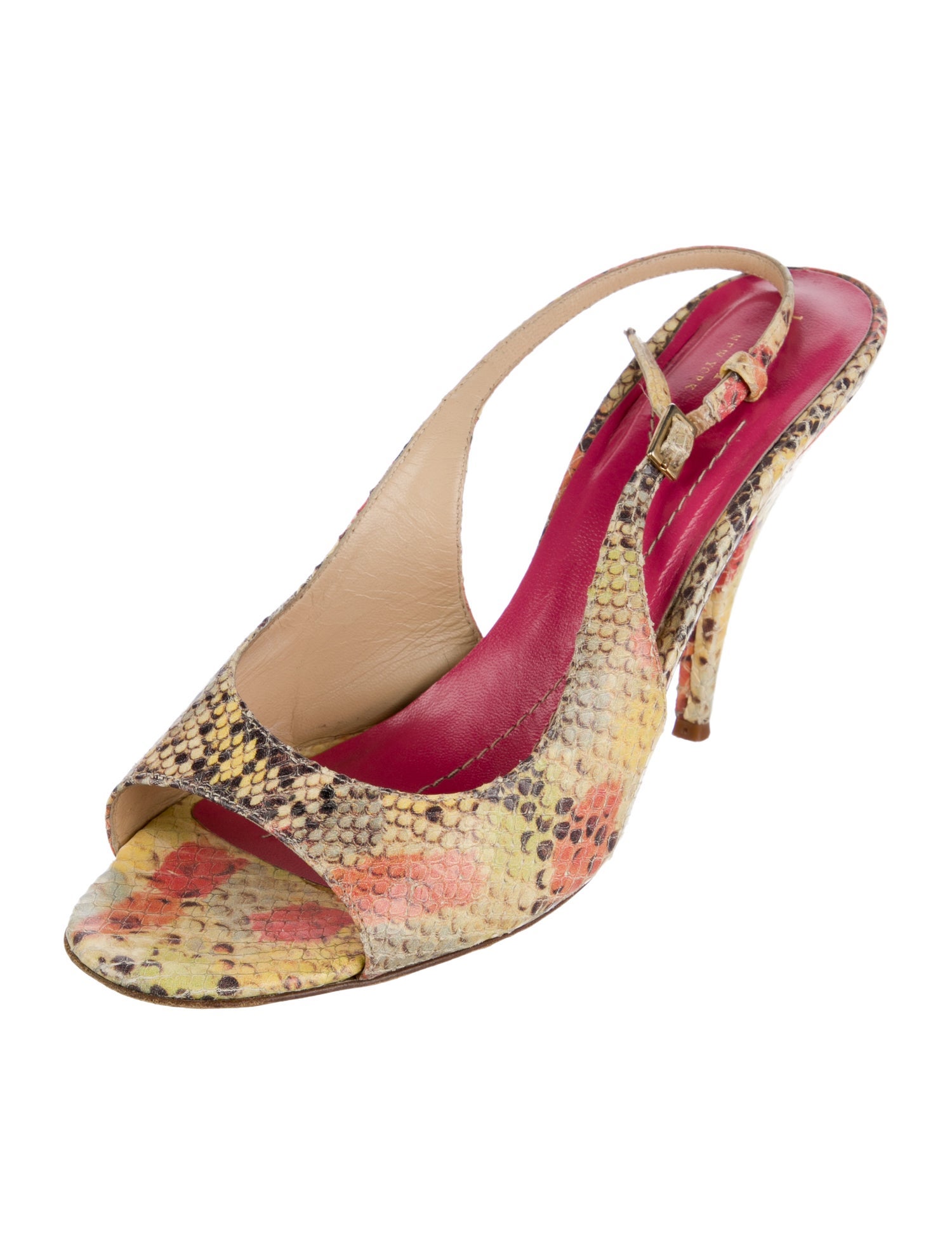 Kate Spade New York Leather Animal Print Slingback Sandals