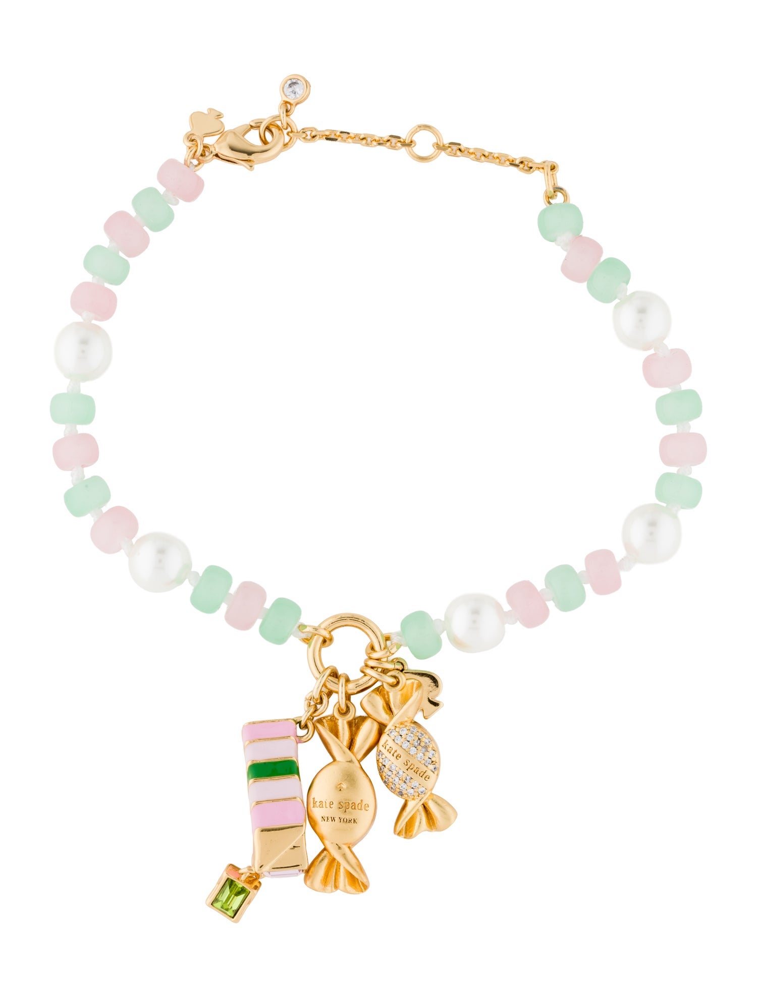 Kate Spade New York Resin, Enamel, Faux Pearl, & Cubic Zirconia Charm Bracelet