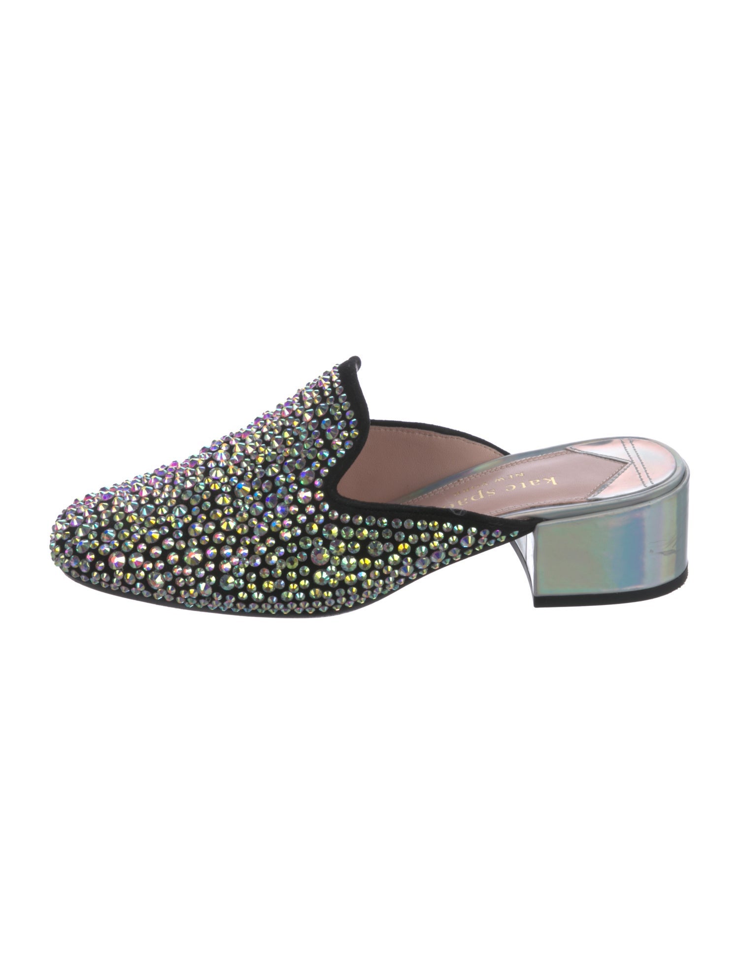 Kate Spade New York Suede Crystal Embellishments Mules
