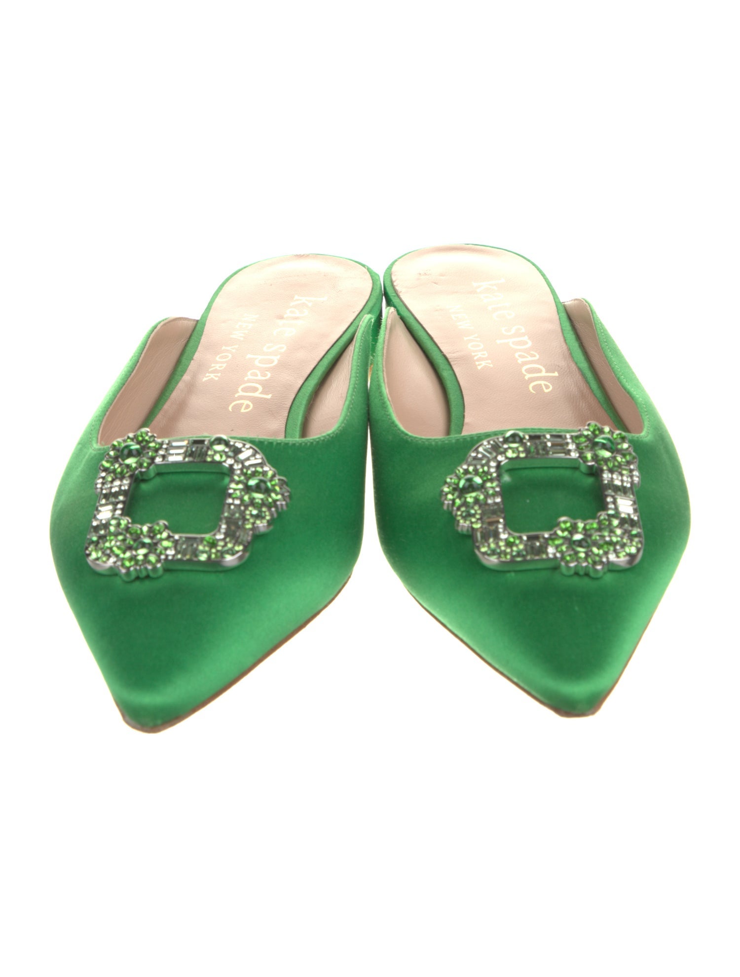 Kate Spade New York Satin Crystal Embellishments Mules