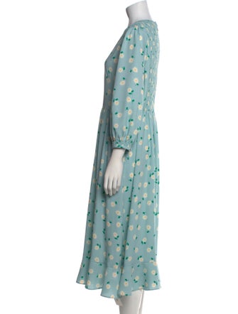 Kate Spade New York Floral Print Midi Length Dress