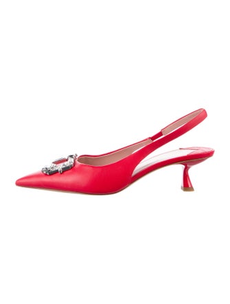Kate Spade New York Satin Crystal Embellishments Slingback Pumps